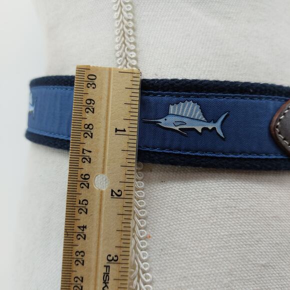 Vineyard Vines Belt Fishing Blue Ocean Marlin Moffit Sailing - Picture 10 of 12